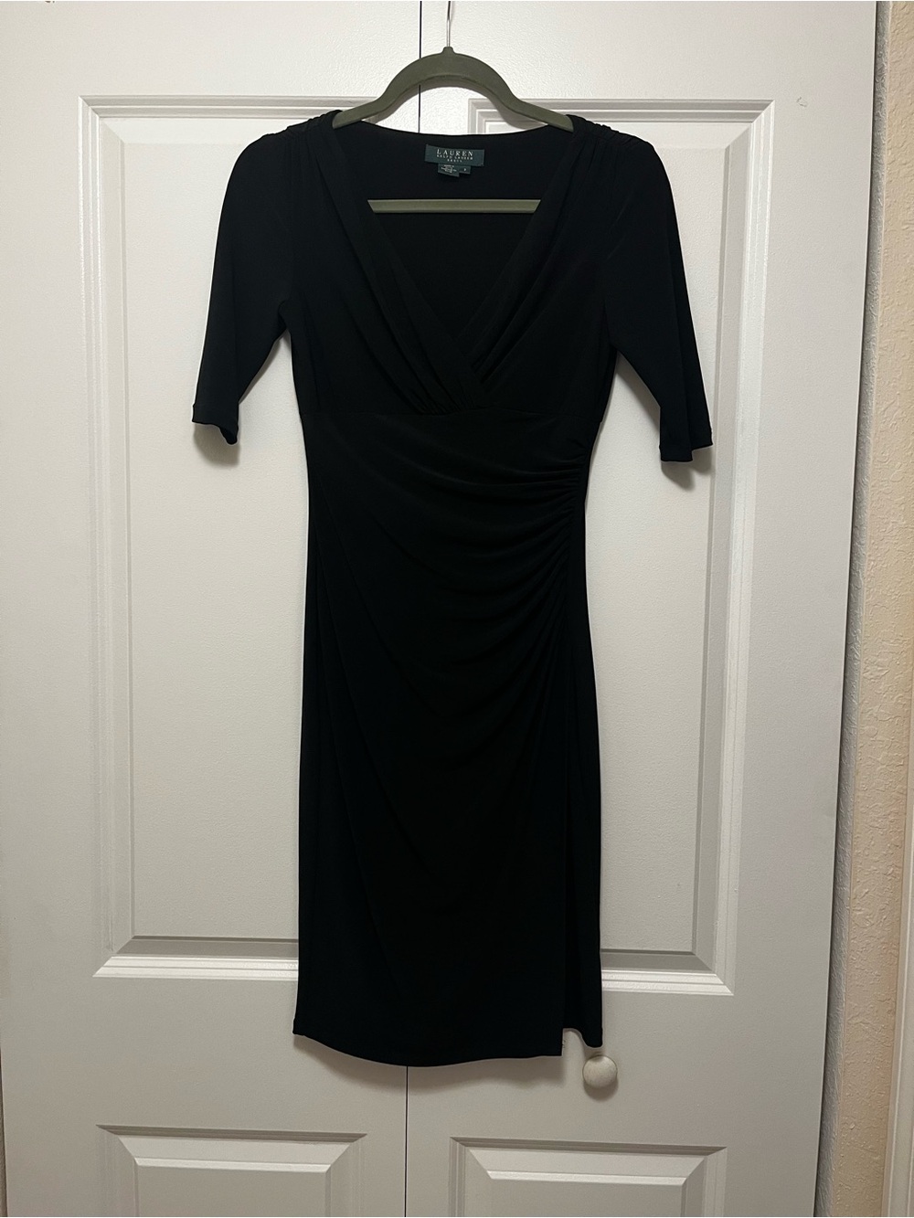 Ralph Lauren Black Faux-Wrap Dress